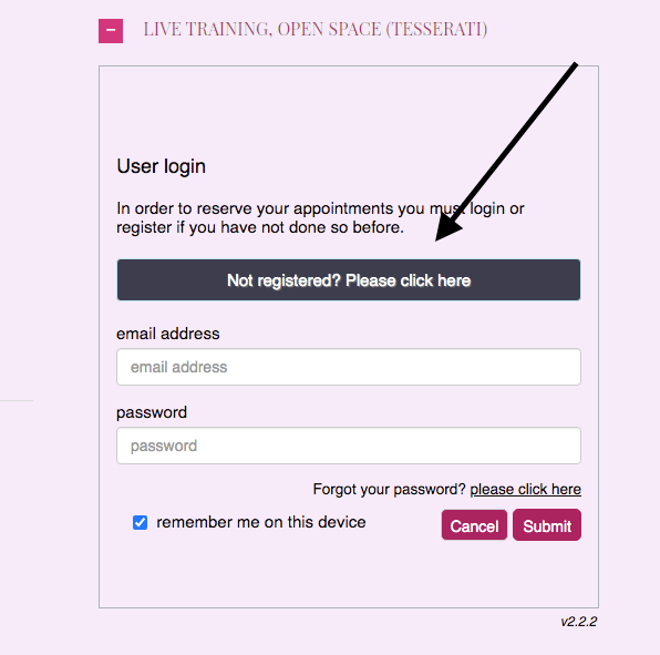 nuovo login